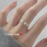 ราคา MEETแหวนเงิน Flower Ring แหวนผู้หญิง แหวนเงินสวยๆ แหวนปรับขนาดได้ แหวนเรียบหรู แหวนแฟชั่น แนะนำ (1732059558256084860)