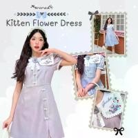 ราคา DW191 Kitten Flower Dress ชุดเดรสผ้า Poly Viscose สีม่วง ปกกะลาปักลายแมวน้อย แต่งลูกไม้รอบปก เข็มกลัดโบว์ดอกกุหลาบ แขนสั้นทรงตุ๊กตา ปลายแขนจ้ำแต่งเทปลูกไม้ ซิปหลัง (1731766114110965002)
