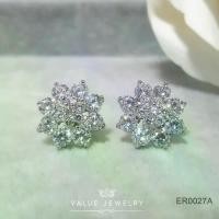 ราคา ต่างหูแป้น ฝังCZแท้ล้อม2ชั้น ลายดอกพิกุล Flower ขนาดใหญ่ ต่างหู ตุ้มหู เครื่องประดับ ER0027 ValueJewelry (1729917898859973431)