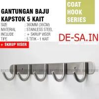 ราคา Kapstok J-Hook ตะขอสแตนเลส 5 อัน ตะขอแขวนเสื้อผ้า (1732504519824082663)