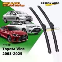 ราคา สำหรับ TOYOTA VIOS (Gen 1 2 3 4) 2003-2025 Yaris Ativ, (2 ชิ้น) ด้านหน้า, แปรงยางนุ่ม RHD ใบปัดน้ำฝนกระจกหน้ารถ ยางปัดนํ้าฝนรถยนต์,ยางปัดน้ำฝน, , อุปกรณ์เสริมในรถยนต์, เหมาะสำหรับประเภท J Hook (173232