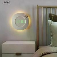 ราคา [ZVPT] LED Digital Time Wall Clock With PIR Motion Sensor Night Light Home Clock Lamp DSF (1732534428249458570)