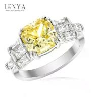 ราคา LENYA แหวนเพชร LENYA DiamondLike CZ Princess Cut 8 เม็ด แฟนซี Yellow Light ตัวเรือนเงินแท้ 925 ชุบทองคำขาว (1732575033256675083)
