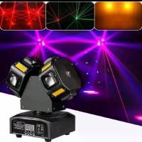 ราคา moving head 2head รพร้อมไฟเลเซอร์ RG 8x10w RGBW 4in1 LED Moving Head Beam Light Strobe Light DMX หมุนคู่แขน Moviing หัวสำหรับ DJ Party แสงสีสันสดใส (1732608304757966355)