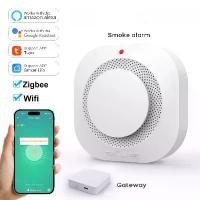 ราคา WiFi สมาร์ทเครื่องตรวจจับควัน ALARM SENSOR Home Security Fire สําหรับ Home Security ระบบผ่าน Smart Life APP (1731647455889622373)
