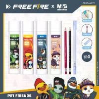 ราคา M&G ดินสอสีแบบกด 12 สี คละลาย ลายลิขสิทธิ์แท้ Free Fire (1732316987987756077)