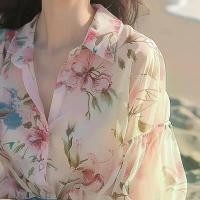 ราคา เสื้อเบลาส์ ดีไซน์ไม่ซ้ำใคร สวยงาม เรียบหรู ท็อปสุดสวย ผ้าชีฟองลายดอกไม้ระดับไฮเอนด์ สีชมพู แฟชั่นฤดูใบไม้ผลิ/ฤดูร้อน สำหรับผู้หญิง สไบ พลีท สไบทอง ทอม ชุดไทยอยุธยาโบราณ tradit (1732317740005559129)