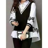 ราคา เสื้อเชิ้ตผู้หญิง เรียบหรู คละสี ขาวและดำ คอปกทูโทน เนื้อผ้าโปร่งแสง เหมาะสำหรับใส่ทำงานและโอกาสทางการ ซักเครื่องได้ เสื้อเบลาส์ (1732267455592302348)