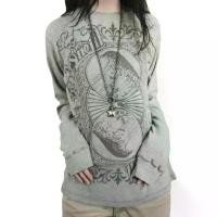 ราคา ท็อปส์ซูหญิง เสื้อเบลาส์ เสื้อสวมหัว ทรงหลวม พิมพ์ลาย คอกลม แขนยาว เหมาะสำหรับฤดูใบไม้ผลิและฤดูใบไม้ร่วง สีเทา มีไซส์ S/M/L/XL Clothing Women (1731013073209559964)