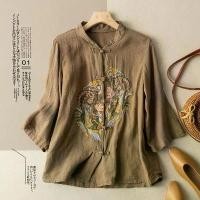 ราคา L O T U S เสื้อเบลาส์ คอปก ปักลาย สไตล์วินเทจ พลัสไซซ์ สําหรับผู้หญิง CAL1730 สินค้าดี (1732092977526375628)