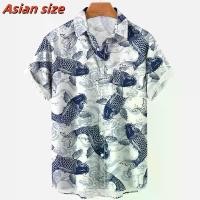 ราคา เสื้อฮาวายลายปลา สำหรับผู้ชาย ดีไซน์นัวเนีย พิมพ์ลายเมฆและเรขาคณิต 3 มิติ เสื้อชายหาด สไตล์ลำลอง แขนสั้น เสื้อคอปก เสื้อเบลาส์ (1732102707531450666)