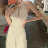 ราคา ชุดจั๊มสูท สีขาว สไตล์ใหม่ เรียบหรู เปิดไหล่ แขนกุด เสื้อคอปก สำหรับผู้หญิง เอวสูง กางเกงขากว้าง (1732365907239012226)
