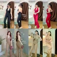 ราคา [COD] ✨Kaidee99✨ ชุดจั๊มสูท คล้องคอ เปิดหลัง โชว์หลัง ขายาว ผ้าไอโคล่ ผ้ายืดหยุ่น เด้งนุ่ม ใส่สบายมาก (1732320850958321335)