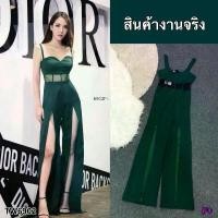 ราคา Garden Clothes ชุดจั๊มสูท จั้มสูทสายเดี่ยวกางเกงแหวก สีเขียว (1732225609937095359)