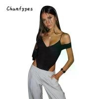 ราคา ผู้หญิง บอดี้สูท ไหล่เย็น สีพื้น แขนสั้น คอวี สามเหลี่ยม รอมเปอร์ เสื้อกล้าม (1732083843992683584)