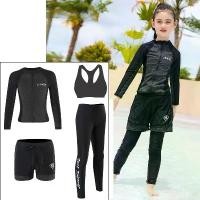 ราคา ชุดว่ายน้ำเด็กผู้หญิง แขนยาว ชุดว่ายน้ำกันผื่น 4 ชิ้น เสื้อซิป กางเกงขายาว ชุดว่ายน้ำ สไตล์กีฬา สำหรับเด็ก (1732160526017463869)