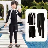 ราคา ชุดว่ายน้ำ สำหรับเด็กชายและเด็กหญิง แขนยาว ชุดสามชิ้น กันแตกลาย ชุดว่ายน้ำ เหมาะสำหรับเด็กอายุ 2-10 ปี ชุดดำน้ำเต็มตัว เสื้อว่ายน้ำแขนยาว (1732429480634254576)