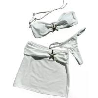 ราคา ชุดว่ายน้ำสตรี ชุดว่ายน้ำ 3 ชิ้น พร้อมกระโปรงคลุมชายหาด สไตล์ Halterneck ชุดว่ายน้ำแห้งเร็ว เปลือยหลัง ชุดว่ายน้ำ (1731875826082613560)