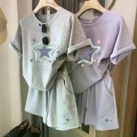 ราคา ชุดกีฬาฤดูร้อน, ผู้หญิงใหม่แฟชั่นลำลอง, สไตล์เกาหลี, หลวม, นักเรียน, เสื้อแขนสั้นและกางเกงขาสั้น, ซ่อนพุง, ดูอ่อนเยาว์, ชุดสองชิ้น ชุด สีครีม สูท สีเขียว เซต ยีนส์ ชิ้น ผู้ หญิง (1731255993404917653)