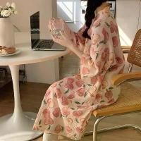 ราคา ชุดนอนสตรี, พิมพ์พีช, คอวี, เสื้อคลุมอาบน้ำ, เสื้อคลุมกิโมโน, พร้อมเข็มขัด, ชุดราตรีเกาหลี, ชุดเพื่อนเจ้าสาว, ชุดนอน 1 ชิ้น (1732074837288912322)
