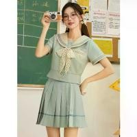 ราคา ชุดสูทกะลาสีเรือ สีขาว มิ้นต์ สไตล์ญี่ปุ่น คอปกทหารเรือ เสื้อแขนสั้น เครื่องแบบ JK กระโปรงพลีท เครื่องแบบดั้งเดิม (1732605104147629630)