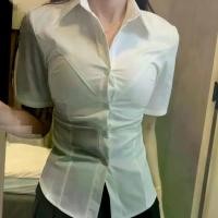 ราคา เสื้อผูกเอว สไตล์ใหม่ เสื้อแขนสั้น สีขาว เหมาะสำหรับวิทยาลัย เครื่องแบบ JK น่ารักและเซ็กซี่ เสื้อ ไม่ต้อง รีด เสิ้อ ลูก ไม้ ลูกไม้ ฝรั่งเศส เอค อวีระบาย ชุดงานหมั้น แบบ เรียบง่าย ใยบวบ (17314618675087