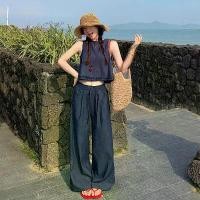 ราคา เสื้อเชิ้ต ผูกเชือก ด้านข้าง สีล็อก กางเกงยีนส์ เอวยางยืด สูท (1731415298136180452)