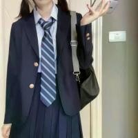 ราคา เนคไท JK สำหรับนักเรียนหญิง สไตล์กระโหลก ไม่ต้องผูก ผูกโบว์ เหมาะสำหรับเสื้อและชุดนักเรียน ลายทางสีน้ำเงินและสีขาว แฟชั่น เนคไท โบว์ ของ ม้า ทรง (1732480543562040847)