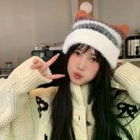 ราคา หมวกสวมหัวหูแมว สีหวาน ไล่โทนสี สไตล์ญี่ปุ่น ลายทาง หมวกบักเก็ต มีที่ครอบหู สีรุ้ง สำหรับผู้หญิงและเด็กผู้หญิง หมวกบีนนี่ (1732397372642789354)
