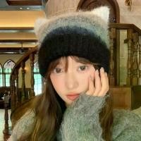 ราคา หมวกสวมหัวหูแมว สีหวาน ไล่โทนสี สไตล์ญี่ปุ่น ลายทาง หมวกบักเก็ต อบอุ่น สีรุ้ง สำหรับผู้หญิง หมวกบีนนี่ เหมาะสำหรับฤดูใบไม้ร่วงและฤดูหนาว (1732362026204432015)