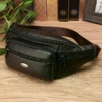 ราคา กระเป๋าคาดเอว ขนาดใหญ่ หนังแท้ กันน้ำ กระเป๋าสายสะโพก ทำจากหนังวัว กระเป๋าสะพายข้าง สีดำ (1732572819332958002)