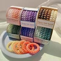 ราคา สายโทรศัพท์ยางรัดผม, สีไล่โทนสีแฟชั่นใหม่, สายเกลียว, ยางรัดผม, ที่คาดผม, ยางรัดผม, ที่คาดผมยืด, Scrunchies, 6 ชิ้น, [COD] (1732420092543403090)