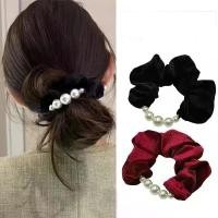 ราคา ยางรัดผม ลูกปัดกำมะหยี่ ยางรัดผม ความยืดหยุ่นสูง และทนทาน เครื่องประดับผมผู้หญิง ที่คาดผมและยางรัดผม hair accessories (1731798674699422113)