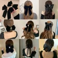 ราคา พร้อมส่ง Black โบว์ติดผมสีดำ กิ๊บติดผม เครื่องประดับผมสีดำ โบดำ (1732295014906758988)