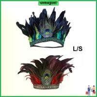 ราคา UNMEGONI ชุดนกยูงแต่งกาย ขนนก headbands มงกุฎขนนก พร้อมสายรัด ที่คาดผม มงกุฎของอินเดีย ที่คาดผมอินเดีย การแสดงการเต้นรำ (1732353976256398866)