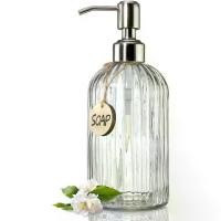 ราคา เครื่องจ่ายสบู่ก้อนแก้ว 2 ชิ้น พร้อมปั๊มทอง สำหรับใช้ในครัว เครื่องจ่ายสบู่เหลวแบบรีฟิล ลายทางแนวตั้ง เครื่องจ่ายสบู่ใส เหมาะสำหรับห้องน้ำ สำหรับสบู่มือ สบู่จาน โลชั่น (1732090115525807012)