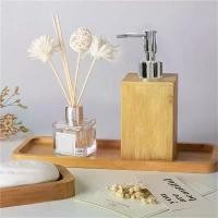 ราคา เครื่องจ่ายสบู่เหลว โลชั่น แชมพู ที่วางขวด ห้องน้ำ ห้องครัว ปั๊มจ่ายสบู่เหลวมือไม้ไผ่ (1729937812563003494)