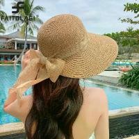 ราคา หมวกฟางฤดูร้อน, โบว์ใหญ่, สำหรับผู้หญิงและสุภาพสตรี, ปีกกว้าง, พับได้, สีย้อนยุค, ครีมกันแดด, หมวกปานามา, ทัวร์ชายหาดกลางแจ้ง, หมวกกระบังหน้า (1732389662609409861)