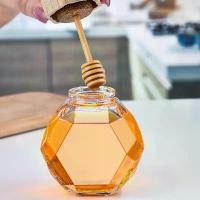 ราคา ขวดน้ำผึ้งแก้วหกเหลี่ยม ความจุ 200ml/380ml โปร่งใส โถน้ำผึ้ง ไม้กวน ขวดน้ำผึ้งขนาดเล็ก ภาชนะ (1730343380639714113)