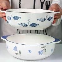 ราคา ชามเซรามิกในครัวเรือน, ชามซุปหูคู่ขนาดใหญ่, ช้อนส้อม, ป้องกันน้ำร้อนลวก, ขนาดนิ้ว, เครื่องใช้บนโต๊ะอาหารสร้างสรรค์ญี่ปุ่น, ชามปลาตากแห้ง, ชามซุปขนาดใหญ่, มาใหม่, โปรโมชั่นพิเศษ, ในสต็อก (1731965360509