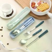 ราคา ชุดช้อนส้อมสแตนเลส 3 ชิ้น ประกอบด้วย ฟางข้าวสาลี ช้อนไม้ไผ่ และส้อม ช้อนส้อม O6Y7 (1731477140227721019)