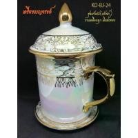 ราคา ชุดแก้วมัค เบญจรงค์ (แก้วน้ำ) งานเคลือบมุก เดินน้ำทอง (1730263158302411454)