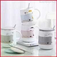 ราคา Basil85SHOP พร้อมส่ง แก้ว แก้วน้ำ แก้วกาแฟลายแมว แก้วเซรามิค มีฝาปิดพร้อมช้อน 360ML (1729664646949013985)