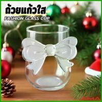 ราคา AMA แก้วโบว์ใส ดีไซน์ที่จับเป็นโบว์ได้เก๋น่ารัก แก้วน้ำ แก้วนม Glass Cup (1732254225905911750)