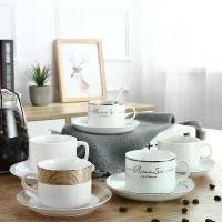 ราคา ชุดถ้วยเซรามิก ขอบทอง สไตล์ยุโรป เรียบง่าย มาใหม่ แก้วกาแฟ (1732658150370214973)