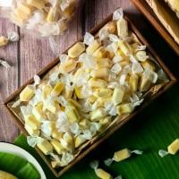 ราคา [จัดส่งทันที] (พร้อมส่ง) ทอฟฟี่ทุเรียน ทอฟฟี่โบราณ ( 50 กรัม /125 กรัม /250 กรัม/500 กรัม/1 กิโลกรัม ) ผลไม้อบแห้ง ทุเรียน ขนมไทย ขนม OTOP ท๊อฟฟี่ ขนม บ๊วย ลูกอม (1732652955657733940)