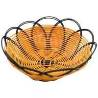 ราคา ตะกร้าถักพลาสติกขนาด 7 นิ้ว ที่ใส่ภาชนะใส่ผลไม้ ผัก คุกกี้ สีดำและสีส้ม (1729700304258108140)