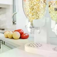 ราคา เครื่องจ่ายซีเรียลคู่ ความจุ 2L เครื่องจ่ายอาหารสัตว์แห้งแบบคู่ ใช้ซ้ำได้ เครื่องจ่ายซีเรียลป้องกันการรั่ว ภาชนะเก็บอาหาร ใช้งานง่าย เหมาะสำหรับขนม ถั่ว เมล็ด และขนมขบเคี้ยว 7.4×6.3×13.7in, 8K463 (173