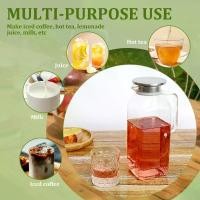 ราคา เหยือกแก้วบอโรซิลิเกตทรงสี่เหลี่ยม ชุด 2 ชิ้น 2000 มล. โปร่งใส พร้อมฝาโลหะและหูหิ้ว เหมาะสำหรับน้ำผลไม้ น้ำผึ้ง โซดา กาแฟ น้ำ นม 3t2No (1732559285078099501)