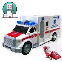 ราคา [พร้อมส่ง] รถพยาบาลของเล่น รถพยาบาลเล่น รถฉุกเฉิน 1:20 ล้อระบบ Friction รถของเล่น เล่นง่าย WY-670A บล็อกบัสเตอร์ (1731533560758634423)